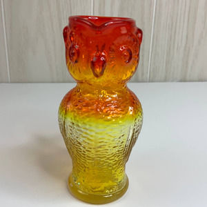 Vintage Amberina Owl Pitcher Creamer Kanawha Glass 5 inches